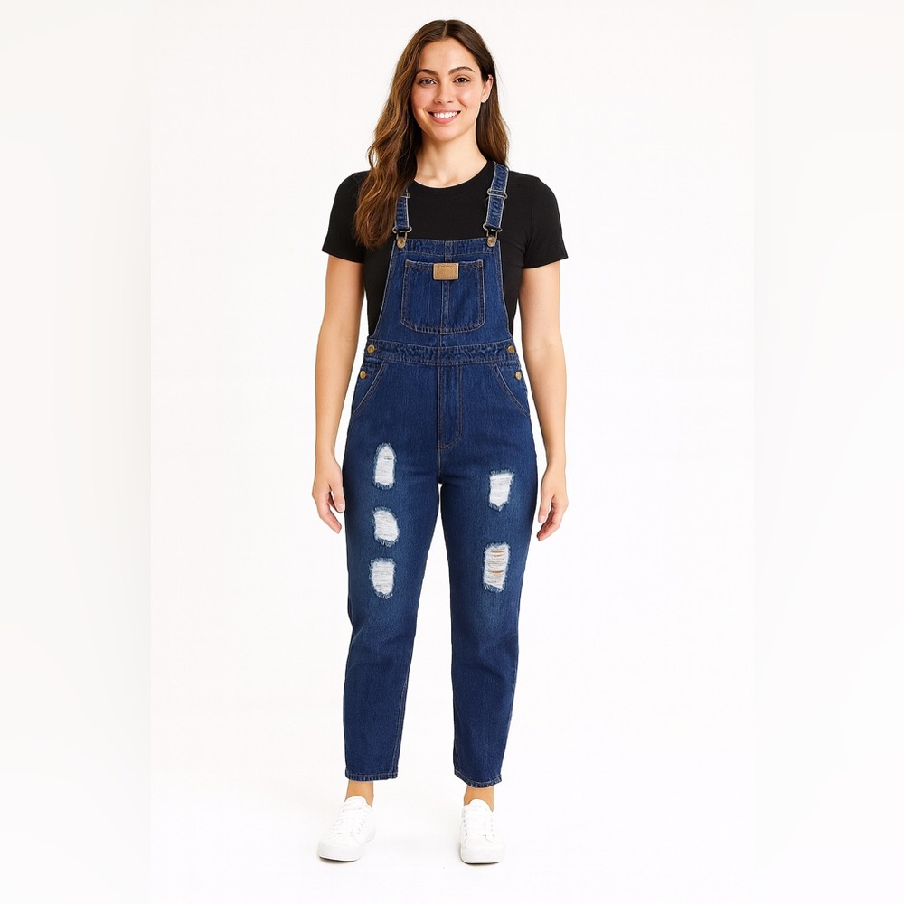 Overall jeans distressed size small - Picture 2 of 5